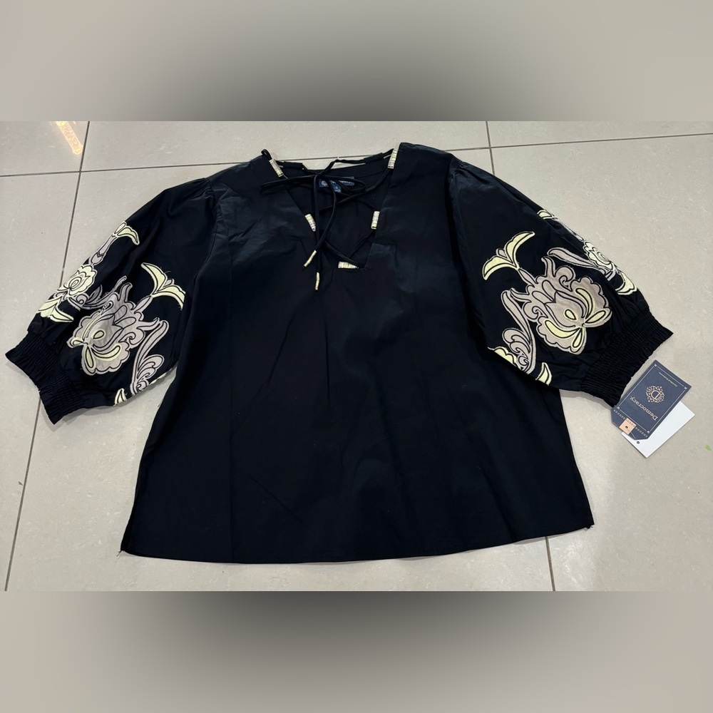 Democracy Black Top with Beige Accents